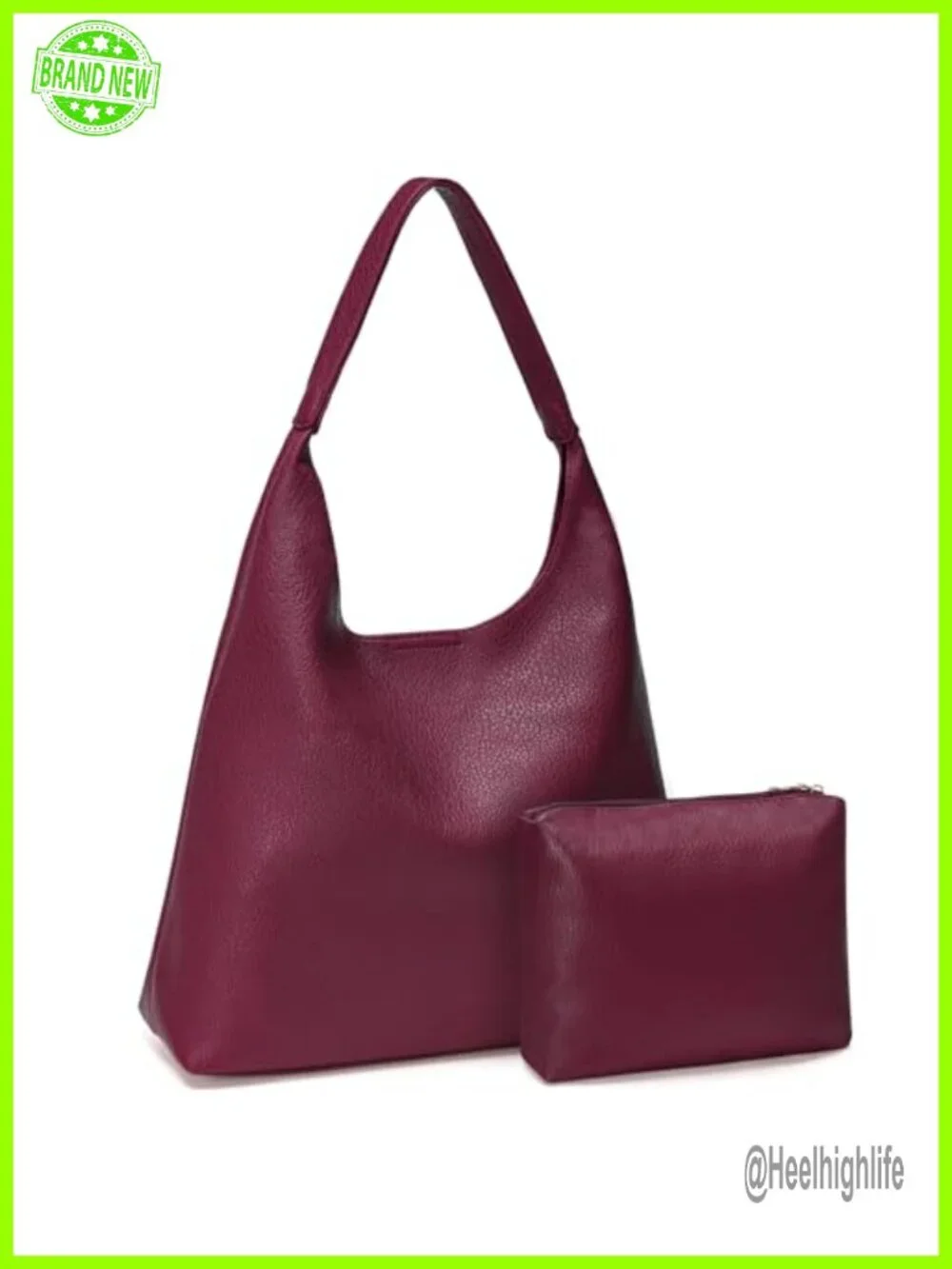 Soft Vegan Leather Slouchy Hobo Shoulder Tote Bag for Work Travel